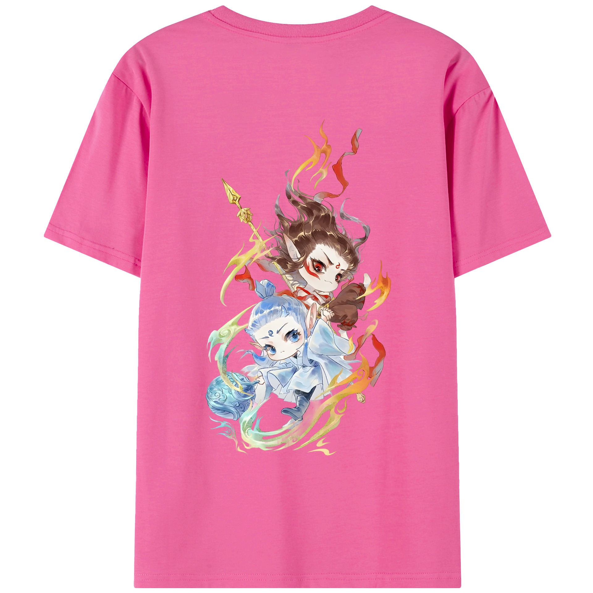 （画像用） Ne Zha 2 ナタ 魔童の大暴れ レディース半袖Tシャツ(バックプリント)